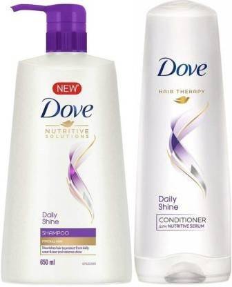 डोव Daily Shine Shampoo (580 ML) With Daily Shine Conditioner (180 ML)