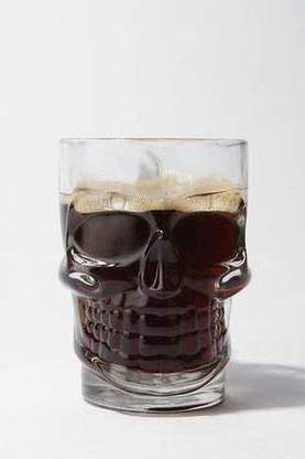 Triptivos Glass Beer Draft Mug Glasses, Halloween Skull, Set of 1, Glassware Solid Handled Clear Drinking Mugs,HotEnergy 500ml Crystal Skull Mugs. Glass Beer Mug