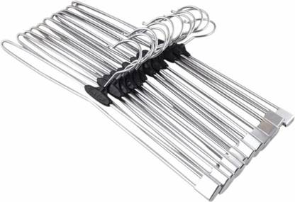 Lashkara Lockable technology for sarees, pants, skirts, clothes Steel Saree Pack of 6 Hangers For  Saree