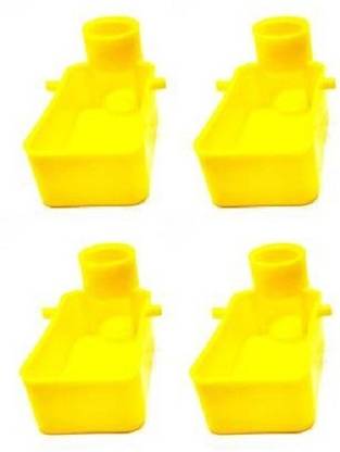 Petzlifeworld Bird Cage Feeder Cups for Any Bottle Use (Pack of 4) Caged Bird Feeder (Yellow) Pet Nursing Kit