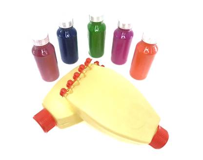 Vardhman Rangoli Stencil Multi Liner Pen, Pack of 2 pcs with Rangoli Powder Color 5 Bottle Rangoli Stencil