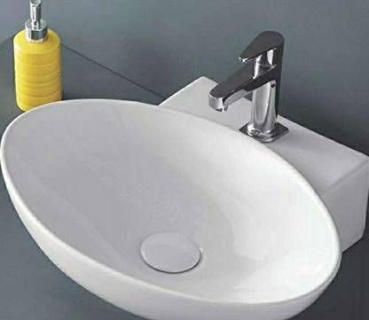 IVOC AQUA Premium White wash besin,Table Top Wash Basin Tabletop Bathroom Sink/Super White Color,Dimension (L-20.5 x B-16 x H-6 Inch) Estella 2024 Table Top Basin