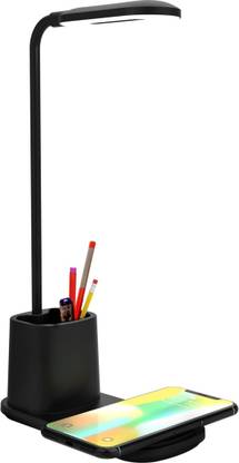 Portronics Brillo II with Wireless Charging, Pen Holder, LED Indicator Table Lamp