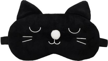 AweStuffs Cat Sleeping Eye Mask Shade Plush Eyes Cover Travel Sleep Mask Super Soft & Comfortable For Proper Sleep With Adjustable Strap Eye Shade