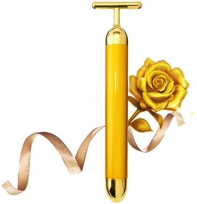 TOPHAVEN Gold Energy Beauty Bar Electric Vibration Facial Massage Roller Waterproof Face Skin Care T-Shaped Anti Wrinkle Massager for Forehead Gold Energy Beauty Bar Electric Vibration Facial Massage Roller Waterproof Face Skin Care T-Shaped Anti Wrinkle Massager for Forehead Cheek Neck Arm Leg Massager