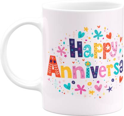 Eagletail India Happy Anniversary Ceramic Coffee | Perfect Gift for Wedding Anniversary Ceramic Coffee Mug