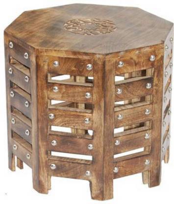 WoodBazaar Wooden Hexagon Stool Stool