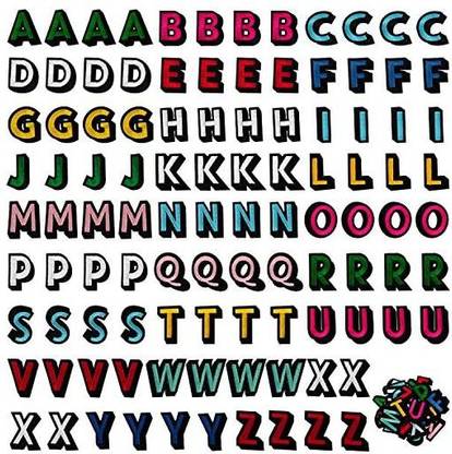 Boao 52 Pieces Iron on Letter Patches Sew on Alphabet Patches Fabric Letters Patches Embroide Patch A-Z Letter for HatsJacket