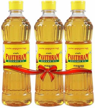 Pavithram Natural Cold Pressed Sesame Cooking Oil Combo Sesame Oil Plastic Bottle