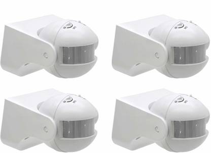 Quick Sense 4pc Combo Wall 180 Degree PIR Motion Sensor Detector Switch with Light Sensor 10 A Motion Sensor Electrical Switch