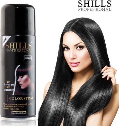 Shills Professional Temporary Hair Color Spray Black , black