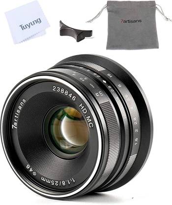 7Artisans 25mm F1.8 Manual Focus  for Panasonic and Olympus Cameras Micro M4/3 Mount - Black Standard Zoom  Lens