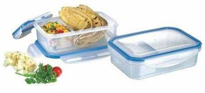 MON N MOL 550ML l + 110ml Plastic Lunch Tiffin Box for Childrens Kids School Students 2 Containers Lunch Box