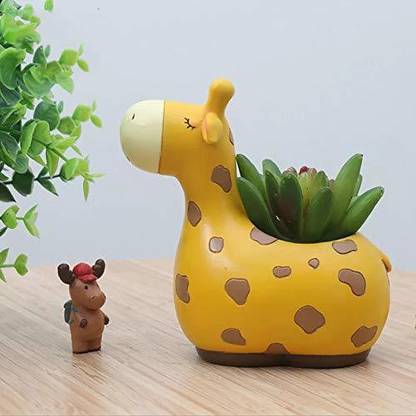 BuyBoxee Resin Planter Pot, Assorted Colour, L X H - 12.5 X 9.55 cm Plant Container Set