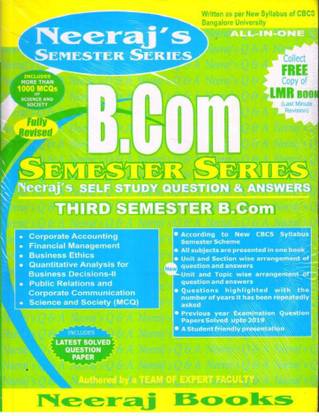 Bcom 3rd Sem - All In One- Bangalore University- As Per New Syllabus