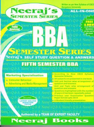 Bba 5th Sem (Marketing Specilization)- All In One- Bangalore University- As Per New Syllabus