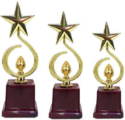Be Win BEST TROPHY AWARD SET OF 3 PIECE FOR ANY EVENT / FOR ANY FUNCTION / FOR ANY SPORTS / FOR EDUCATIONAL FIELD / - A Trophy
