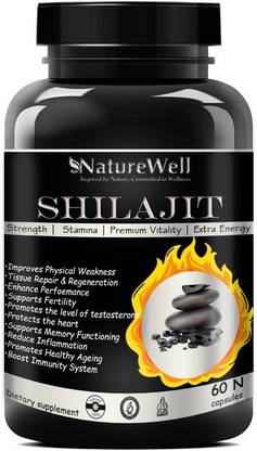 Naturewell SHILAJIT Testosterone booster capsules for Stamina Power(Silver) (Natural)