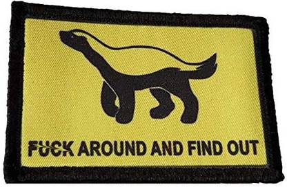 HONEY Badger F-ck Around and Find Out Morale Patch. 2x3" Hook Patch. haededtshirts Made in The USA