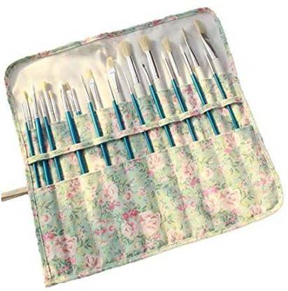 KARRESLY Art Paint Brush Holder,20 Slot Canvas Artist Paint Brushes Case Bag,Roll Up Drawing Pen Pouch Paintbrush Organizer for A