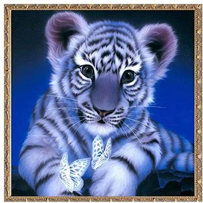 Adarl 5D DIY Diamond Painting Rhinestone Pictures of Crystals Embroidery Kits ArtsCrafts Sewing Cross Stitch (Baby Tiger with