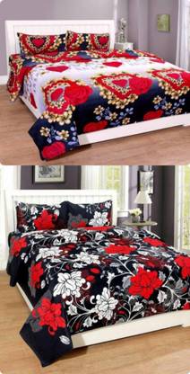 SnoWhite 160 TC Microfiber Double Printed Flat Bedsheet