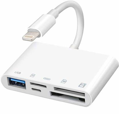 microware XQD SD Card Reader Compatible with i-Phone i-Pad i-Pad pro, USB 3.0 to iPone/iad Adapter, 5 in 1 USB Camera Connection Kit Adapter for ihone and iPd, Compatible with XQD/SD/Miro SD/TF Card Card Reader
