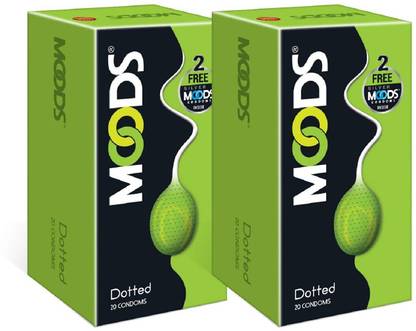 MOODS Green Dotted Condom - 20 Condoms Condom