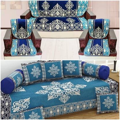 JAYVAAM Velvet Floral Diwan Set
