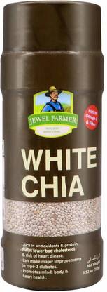 Jewel Farmer White Chia Seeds Raw & Unroasted Superfood with Protein, Dietry Fiber & Omega 3 Chia Seeds
