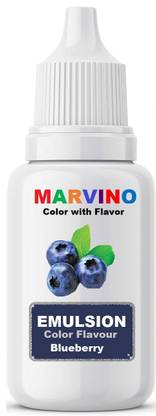 Marvino Emulsions are ready made mixes of flavours and colours, Because of being ready made mixes, Emulsions have more potent to make thick flavoured based drinks, Bakery Flavoring Emulsions- more flavorful than an extracts! Professional bakers almost used emulsions to make breads, cake batters, cookie dough's, frostings, fondants, ganaches, fillings etc blueberry flavor color Blueberry Liquid Food Essence