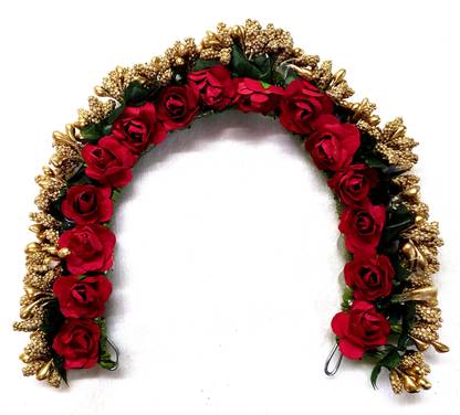 S Mark Smark Red Color Rose Artificial Fancy Gajra 1 Pcz Bun