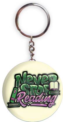HOLA Yellow Color Never Stop Reading Pack of 1 Bottle Opener Key Chain