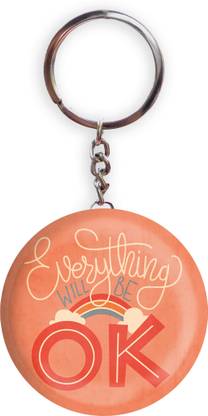 HOLA Orange Color Everything Will Be Ok D8 Pack of 1 Bottle Opener Key Chain