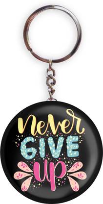 HOLA Black Color Never Give Up D5 Pack of 1 Bottle Opener Key Chain