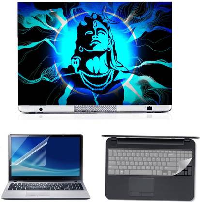 SDM modified lord s.h.i.v.a ultra hd printed 3d laptop skin sticker with screen card , key guard Combo Set