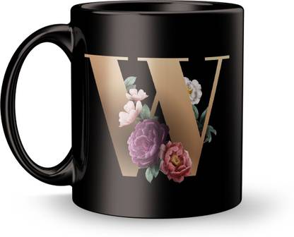 Letter W Golden Design Print gift for WifeCoffee Ceramic Coffee Mug