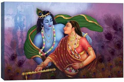 Wrap Up Box Radha Krishna Canvas Painting 20x14 (6387) Canvas 14 inch x 20 inch Painting