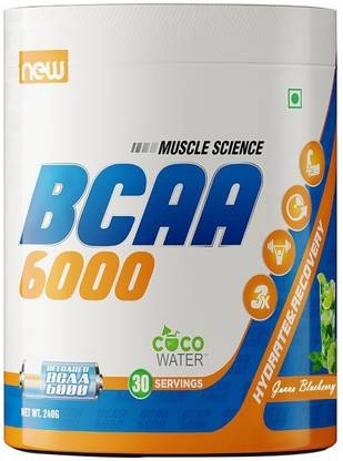 Muscle Science BCAA 6000, Muscle Recovery & Endurance BCAA Powder, Caffeine Free, 30 Serving BCAA