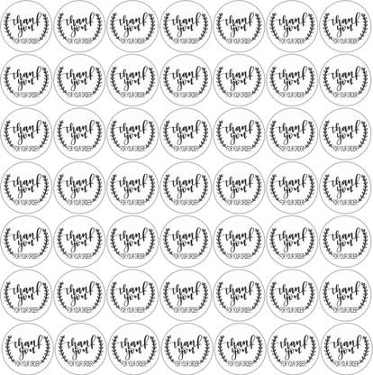 Sticker Hub 5 cm -5cmx 5cm Circle White Vinyl Sticker Thank You for Your Order Retail Mailing Stickers/Labels - Label Count (50) Self Adhesive Sticker