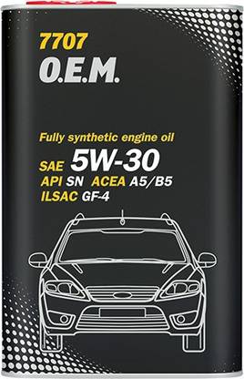 MANNOL O.E.M. 5W30 Fully Synthetic Car Engine Oil API SN ACEA A5/B5 1 Litre 7707-1 Full-Synthetic Engine Oil