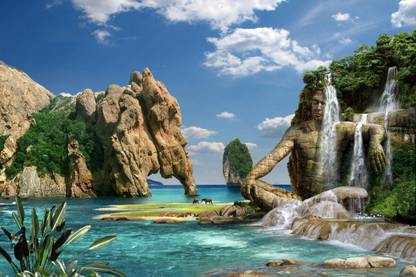 ALL DECORATIVE DESIGN Vinyl Nature Multicolor Wallpaper