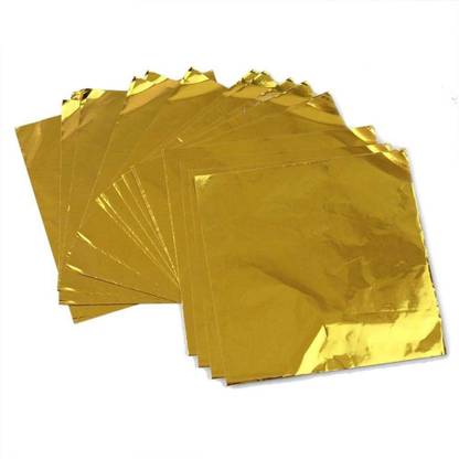 KRAFTMASTERS Metallic Foil Paper Sheets Gilding Foil Imitation Gold Silver Leaf for DIY Art Crafts Furniture Decoration •Leaves -25 Leaves (Gold)