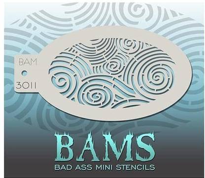 Bad Ass Stencils Bad Ass Curvy Curls Mini Stencil BAM3011