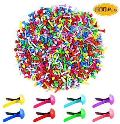 Yexpress 600 Pcs Colorful Mini Brads,Metal Brad Paper Fastener for Scrapbooking Craft DIY PaperRandom Colors