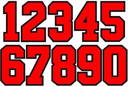 fanbb 8 Inch Athletic Numbers 0-9 Team Pack Iron On Numbers for Basketball Baseball Football Soccer Jersey (-)