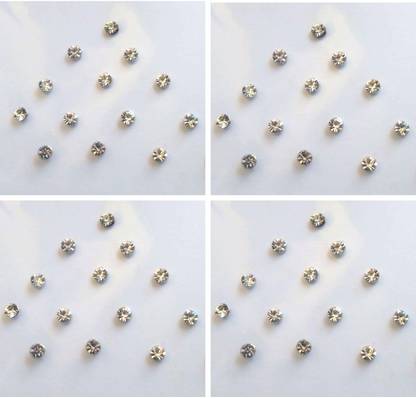 vaishali bindi Silver Stone With Silver Base 3 forehead Silver Bindis