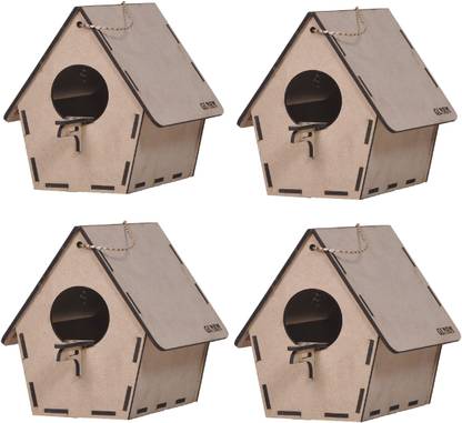 GLNRM wooden plan 4 pieces bird home for tree hanging bird nest parrot ,sparrow Bird House