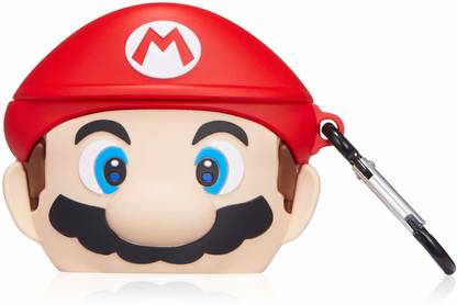 KHR Back Cover for Apple AirPods Pro | Cute 3D Supermario Cartoon Character Silicon Case Cover with Keychain