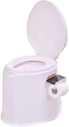 IRIS 6L Portable Travel Toilet with Seat, Handle, Removable Lid and Roll Holder, Outdoor Indoor Lightweight Compact Toilet for Hiking, Fishing, Camping Festivals Use Commode Chair